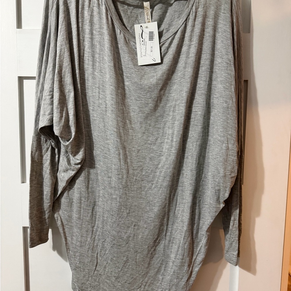 Gray Long Sleeve Dolman Tee